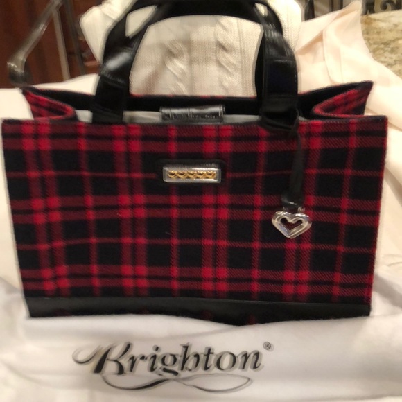 Brighton Handbags - Brighton Red and Black Flannel Tote Bag